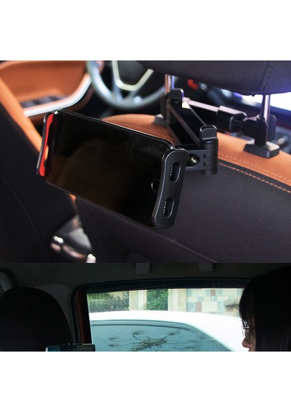 Genişletilebilir Siyah Stil iPad Tablet Stand Arka Koltuk Başlık Montaj Tutucu Araba Yastık Cep Telefonu Tutucu 360 Derece Dönebilen Genişletilebilir (Yurt Dışından) modelleri