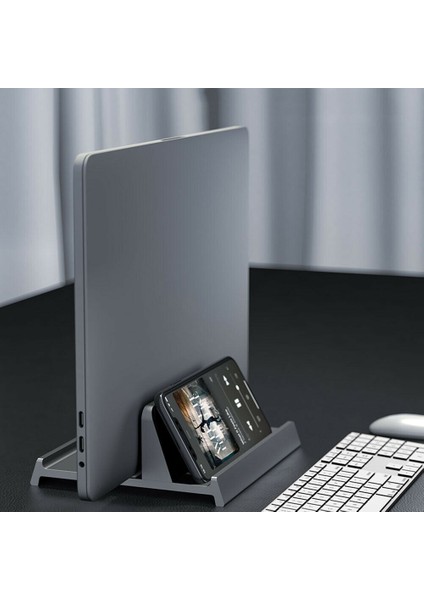 Beyaz Stil Dik Laptop Standı Tutucu Alüminyum Notebook Braketi Bilgisayar Destek Tablet Aksesuarları Masaüstü Ayarlanabilir Katlanabilir Taban (Yurt Dışından)
