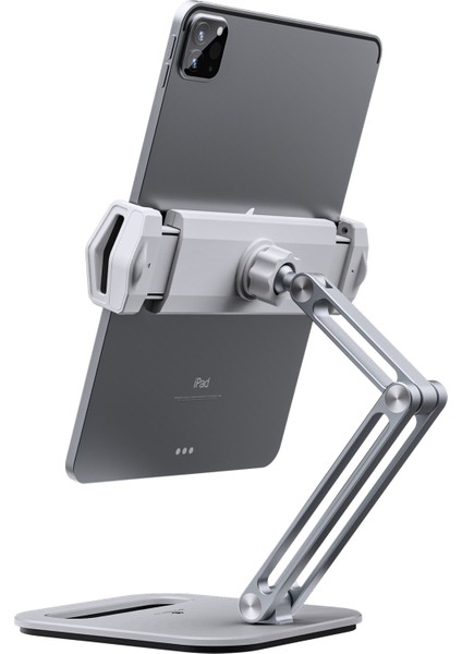 Siyah Stil Katlanabilir Tablet Standı Üç Mil Tasarımı Çok Açılı Ayarlanabilir Tablet Desteği Masaüstü Alüminyum Eller Serbest Cep Telefonu Tutucu (Yurt Dışından)
