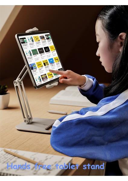 Siyah Stil Katlanabilir Tablet Standı Üç Mil Tasarımı Çok Açılı Ayarlanabilir Tablet Desteği Masaüstü Alüminyum Eller Serbest Cep Telefonu Tutucu (Yurt Dışından)