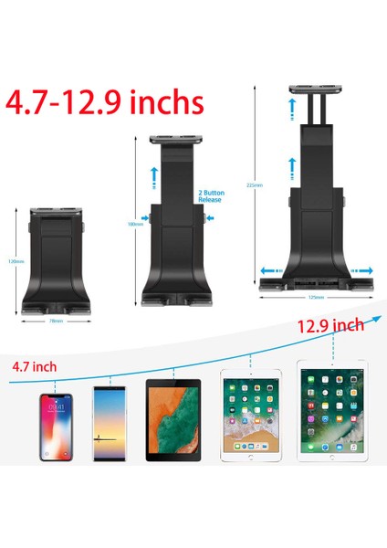 Uzun Tarz Tablet Tutucu Ipad Standı Air Mini Pro Desteği Uzun Kol Telefon Tablet Araba Klips Askı Braketi Montaj (Yurt Dışından) modelleri