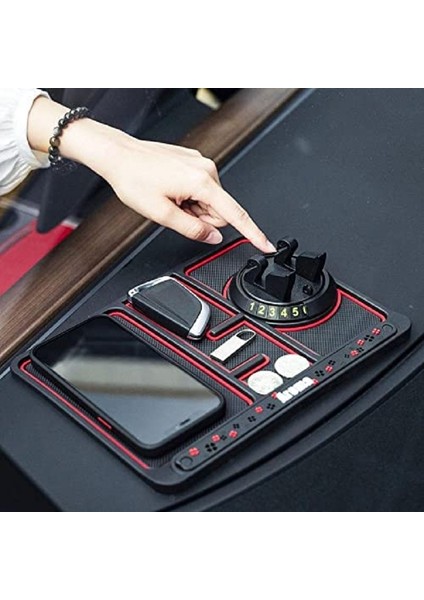 Siyah Stil Yeni 4-In-1 Kaymaz Telefon Ped Universal Ca Derece Dönebilen Kaymaz Mat Araç Telefon Tutucu Araç Iç Aksesuarları (Yurt Dışından) fırsatları