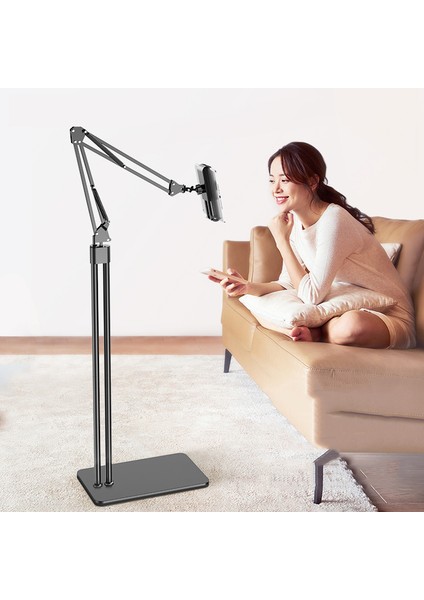 Siyah Stil iPhone iPad 8 Air Lounger Yatak Montaj Askı Için 140CM Uzun Kol Çift Kutup Esnek Tablet Telefon Zemin Standı Tutucu Desteği (Yurt Dışından) fiyatları