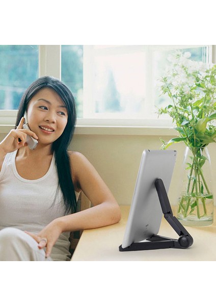 Kırmızı Stil Evrensel Katlanabilir Tablet Standı iPad Cep Telefonu Tutucu Ayarlanabilir Masaüstü Montaj Braketi Tripod (Yurt Dışından)