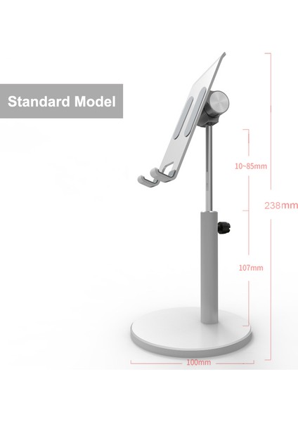 Standart Gümüş Stili Alüminyum Alaşımlı Ayarlanabilir Tablet Telefon Standı iPad Air Pro Stand Için Masaüstü Tablet Telefon Standı (Yurt Dışından)