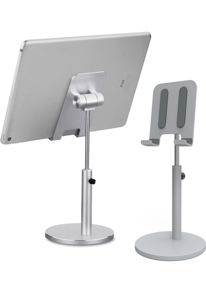 Standart Gümüş Stili Alüminyum Alaşımlı Ayarlanabilir Tablet Telefon Standı iPad Air Pro Stand Için Masaüstü Tablet Telefon Standı (Yurt Dışından)