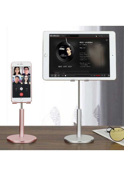 Standart Gümüş Stili Alüminyum Alaşımlı Ayarlanabilir Tablet Telefon Standı iPad Air Pro Stand Için Masaüstü Tablet Telefon Standı (Yurt Dışından)
