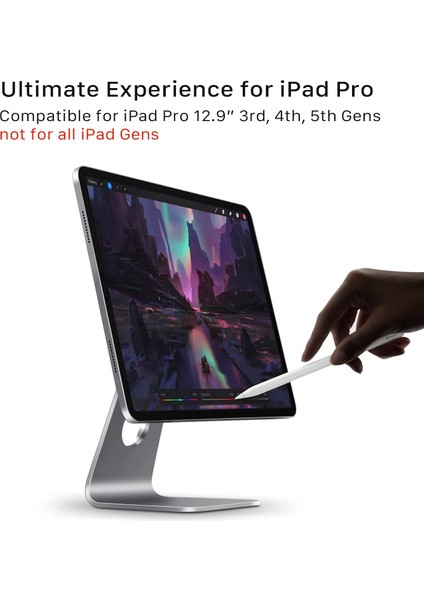 Duvara Montaj Standı Stili Manyetik iPad Standı Ayarlanabilir Dönebilen Yüzen Manyetik Tablet Standı Alüminyum Tutucu iPad Pro 12.9'' Tablet Aksesuarları (Yurt Dışından) fiyatları