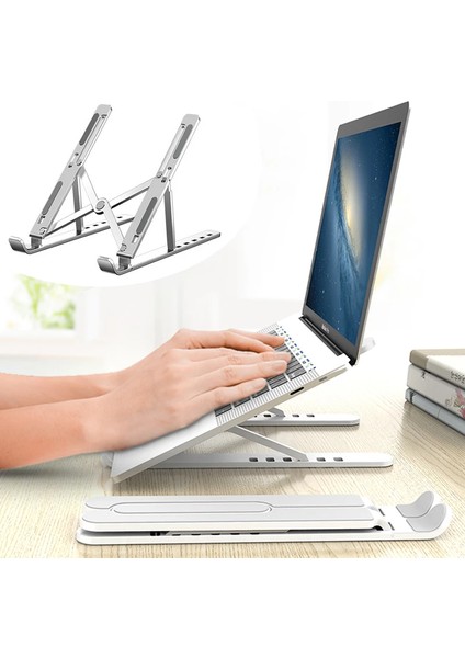 Alüminyum Alaşımlı Siyah Stil Dizüstü Bilgisayar Standı Katlanır Masa Yatak Defter Tutucu Taban Tablet Aksesuarları Destek Macbook Ipad Bilgisayar Tutucu Soğutucu (Yurt Dışından) modelleri