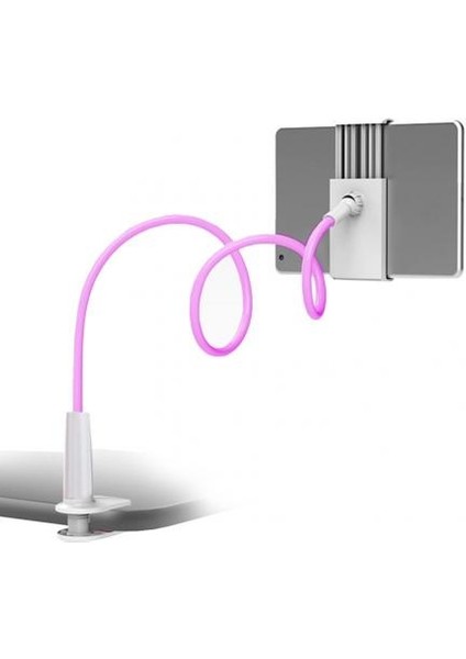 Pembe Tarzı Tablet Stand Universal Spiral Esnek Klipsli Cep Telefonu Tablet Standı Tutucu Braket Tablet Aksesuarları Ofis Malzemeleri (Yurt Dışından)