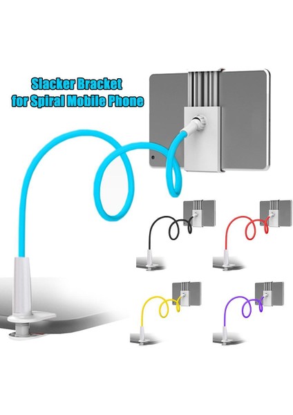 Pembe Tarzı Tablet Stand Universal Spiral Esnek Klipsli Cep Telefonu Tablet Standı Tutucu Braket Tablet Aksesuarları Ofis Malzemeleri (Yurt Dışından) fiyatları