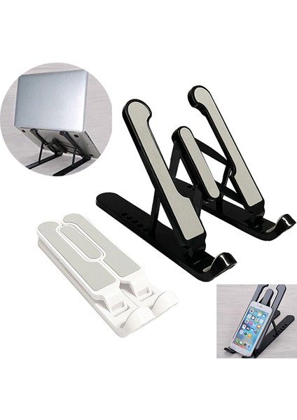 Siyah Stil Katlanabilir Dizüstü Bilgisayar Standı Defter Standı Taşınabilir Dizüstü Bilgisayar Tutucu Tablet Standı Bilgisayar Desteği MacBook Air Pro iPad Için (Yurt Dışından)