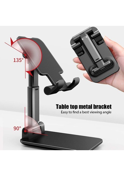 Beyaz Stil Masaüstü Katlanabilir Kaldırma Aparatı Masa Üstü Tutucu Masa Monte Edilebilir Kaymaz Cep Telefonu Standı Tablet Taşınabilir (Yurt Dışından)