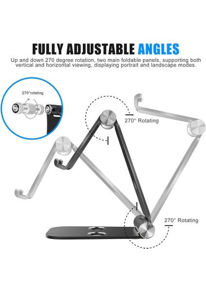 Siyah-B Tarzı iPad Pro Için Dönebilen Alüminyum Alaşımlı Tablet Tutucu Evrensel 4 Için Masaüstü Tablet Standı Telefon Tutucu (Yurt Dışından) indirimleri