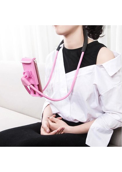 Pembe Tarzı Evrensel Tembel Boyun Asılı Tutucu Mobil Tablet Tutucu Klip Tablet Ped Boyun Standı Destek Yılan Gibi Esnek (Yurt Dışından) fırsatları