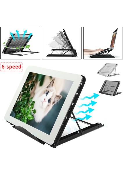 Siyah Stil 1 Parça Ayarlanabilir Katlanabilir Laptop Standı Taşınabilir Fileli Masaüstü iPad Tutucu Ofis Destek (Yurt Dışından) fırsatları