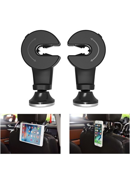 Doğru Stil Araç Telefon Tutucu Kanca 360 Derece Döner Arka Koltuk Başlığı Manyetik Tablet Tutucu Standı Ipad iPhone x Xs 8 Cep Telefonu Standı (Yurt Dışından) fiyatları