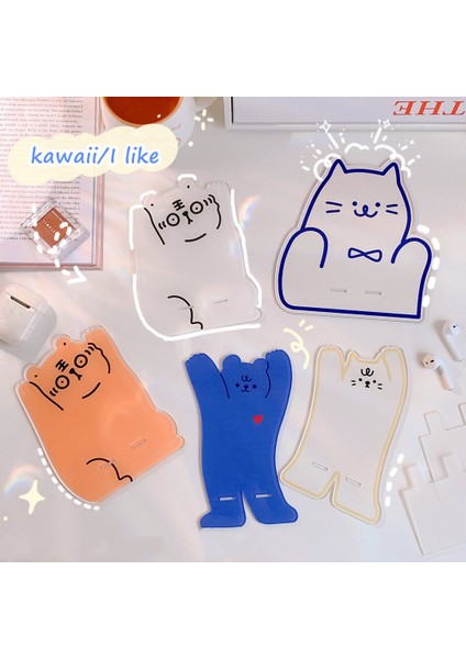 12CM x 16CM Stili Topyu Sevimli Ayı Kedi Masa Telefon Tutucu Kreatif Akrilik Tutucu iPad Cep Telefonu Ofis Aksesuarları Kırtasiye (Yurt Dışından) indirimleri