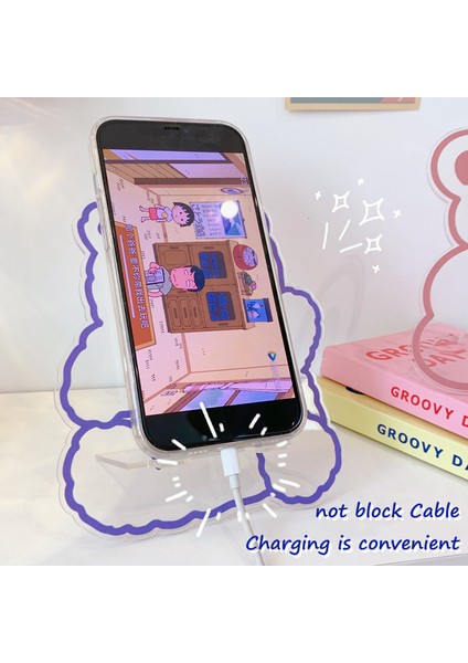 Mavi Köpek Stili Sevimli Akrilik Telefon Standı Tutucu Mobil Telefon ipad Masaüstü Okuma Rafı Şirin Taşınabilir Tutucu Destek Karikatür Tembel Braketi (Yurt Dışından)