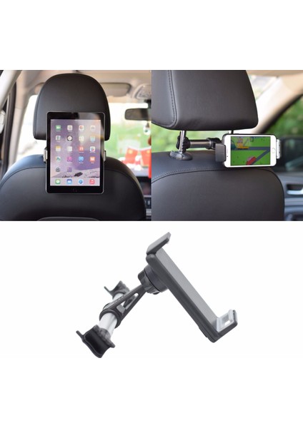 Gri Stil Evrensel Alaşım Araba Arka Koltuk 4-Inç Telefon Tablet Pc Tutucu Braketi Montajı iPad Tablet Aksesuarları C26 (Yurt Dışından) modelleri
