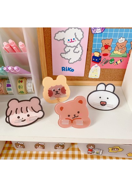 Bir Stil Kore Sevimli Pembe Kız Mini Masaüstü Cep Telefonu Tutucu Yaratıcı Karikatür Standı Telefon Tutucu Aksesuarları (Yurt Dışından)