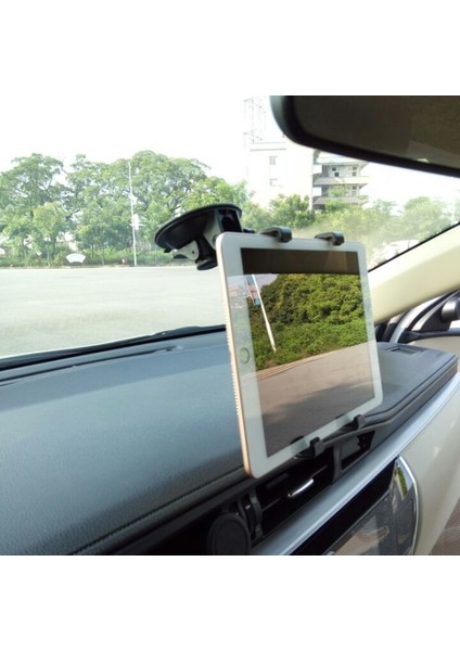 Siyah Stil Ayarlama Tablet Tutucu Araç Telefonu Tutucu Evrensel Gösterge Paneli Cam Emme Kupası Standı Beşik 360° Döner iPad Air Mini Için (Yurt Dışından) fırsatları