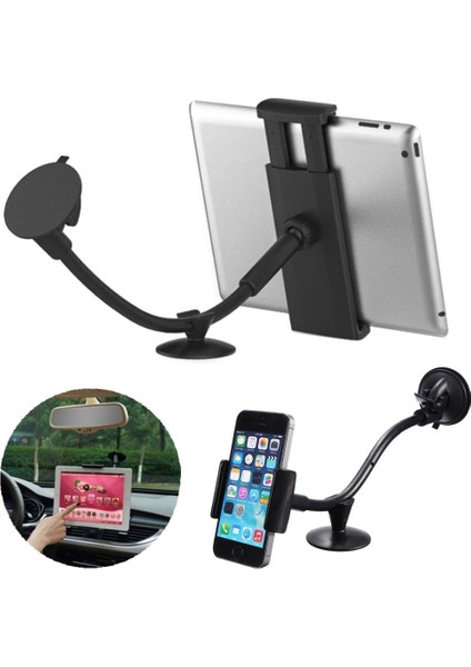 Lp-3c Esnek Kol Araba Camı Emme Tutucu Universal Akıllı Telefon + 9 Inç Tablet Navigatör iPad Air (Yurt Dışından)