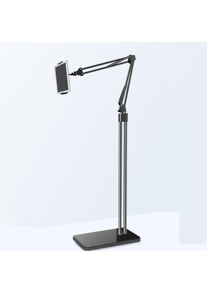 Siyah Stil iPhone IPAD Ione Tablet Şezlong Yatak Montajı Için 140 cm Uzun Kol Çift Direk Katlanabilir Tablet Telefon Zemin Standı Tutucu (Yurt Dışından)