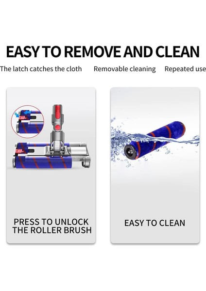Dyson V7V8V10V11V15 Elektrikli Süpürgeler Parçaları Dönebilen LED Farlar ile Yumuşak Çift Rulo Fırça Zemin Başlığı (Yurt Dışından) modelleri