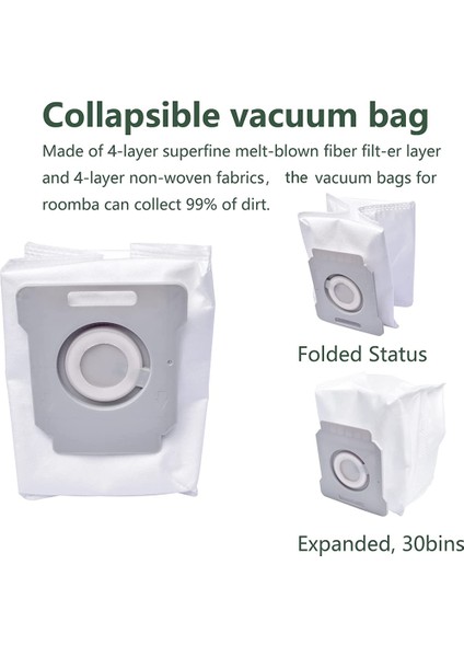 Irobot Roomba Çantaları Için 17 Paket Vakum Torbaları I7 I7+ I3 I3+ I4 I4+ I6 I6+ I8 I8+ J7 J7+/plus S9 S9+ I & S & J Serisi Parçaları (Yurt Dışından) modelleri