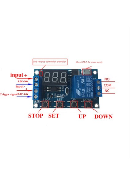Dc 6-30V Desteği Mikro USB 5V LED Ekran Otomasyon Döngüsü Gecikme Zamanlayıcı Kontrol Kapalı Anahtarı Gecikme Zaman Rölesi 6V 9V 12V 24V (Yurt Dışından) indirimleri
