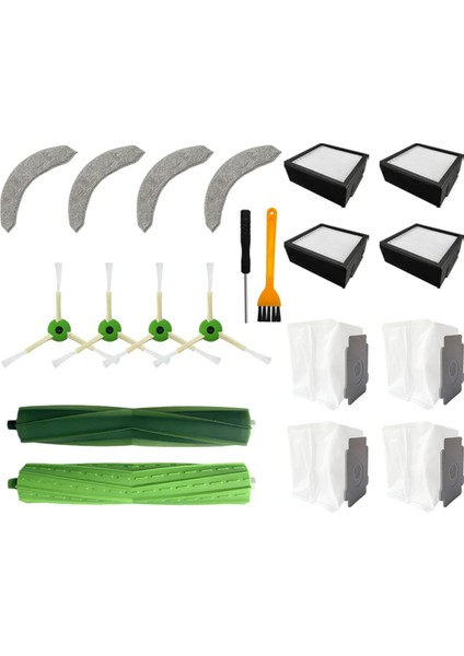 Aksesuarları Irobot Roomba Combo J9+ Robot Süpürgeler Rulo Hepa Filtre Paspas Bezleri Bez Toz Torbası Yedek Parça (Yurt Dışından)