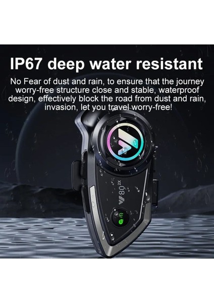 Motosiklet Kask Kulaklık Bluetooth Kulaklık Su Geçirmez Işıklı Y80 indirimleri