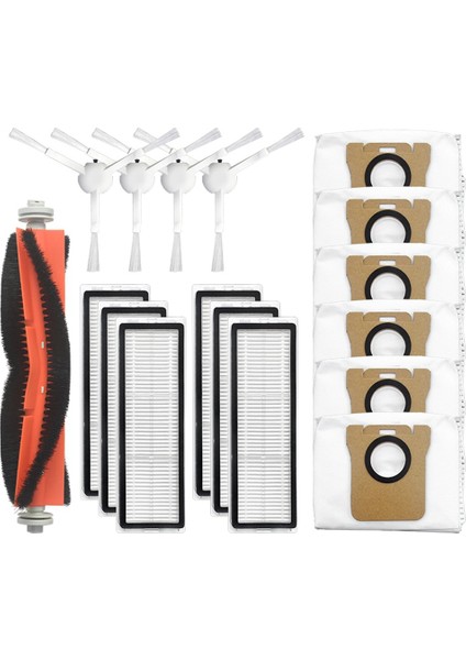 17 Adet Yedek Yedek Parça Xiaomi Mijia B101CN Robotlu Süpürge Ana Yan Fırça Hepa Filtre Toz Torbası (Yurt Dışından)