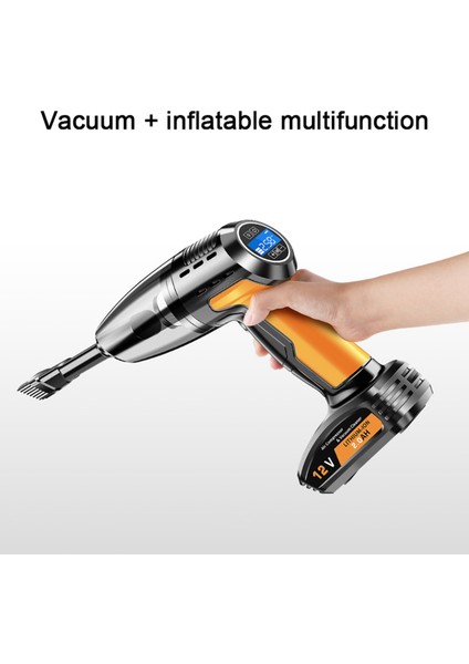 4-In-1 Taşınabilir Araç Elektrikli Süpürge Akülü Lastik Şişirme Basınç Göstergesi Araba Vakum Şarj Edilebilir Hava Kompresörü Pompası (Yurt Dışından) modelleri