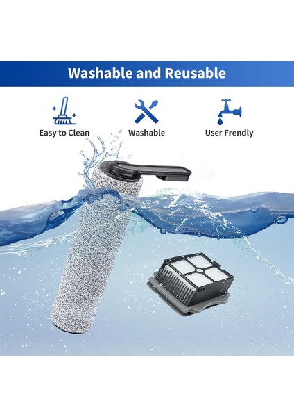 Tineco Floor One S5/floor One S5 Pro Için Akülü Islak Kuru Elektrikli Süpürge Parçaları 3 Hepa Filtre ve 3 Fırça Silindiri Dahildir (Yurt Dışından) fiyatları