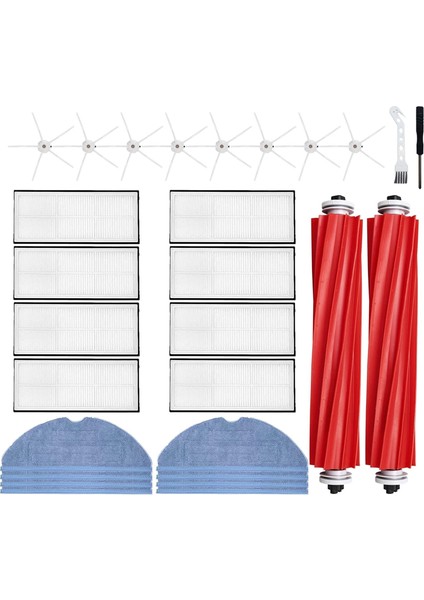 28 Adet Xiaomi Roborock S7 T7S T7S Artı Elektrikli Süpürge Yedek Parçaları Ana Fırça Yan Fırça Hepa Filtre Paspas Bezi (Yurt Dışından)