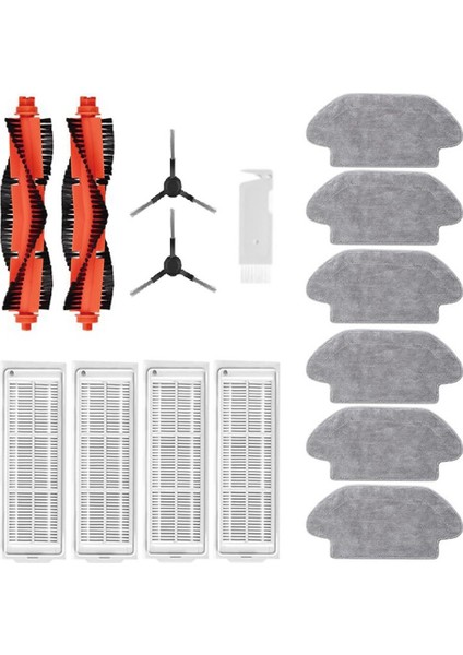 15 Adet Robot Vakum Aksesuarları Xiaomi Mijia STYTJ02YM Paspas Temizlik Robotu Ana Yan Fırça Hepa Filtre Paspas Bezi (Yurt Dışından)