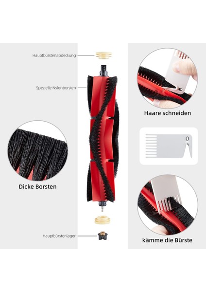 Yedek Ana Fırça Yan Fırçalar Hepa Filtreler Roborock S5 S6 S5MAX Elektrikli Süpürge Aksesuarları Için Uyumlu (Yurt Dışından) modelleri