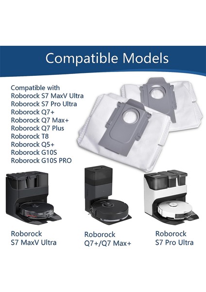 Roborock S7 Maxv Ultra / S7 Pro Ultra / Q7 Max / Q7 Max+/q7 Max+Plus / S8+/q5+ Vakumlu Toz Torbası Için Elektrikli Süpürge Torbaları (Yurt Dışından) indirimleri
