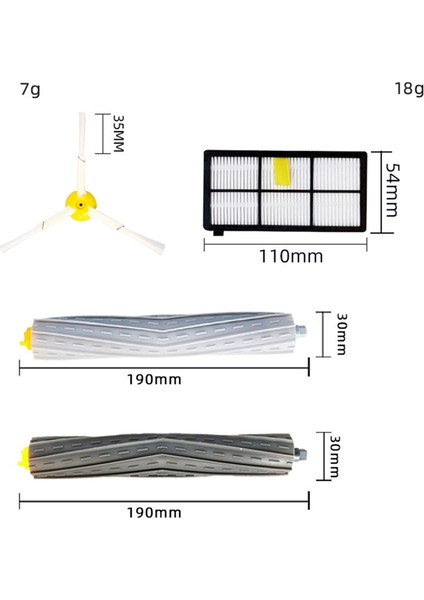 12 Adet Irobot Roomba Filtre Değişimi 805 850 860 861 864 866 870 871 880 890 960 966 980 990 (Yurt Dışından) modelleri