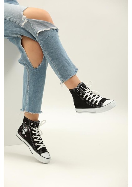 Kuromi Baskılı Siyah Bilekli Spor Ayakkabı Sneakers fiyatları
