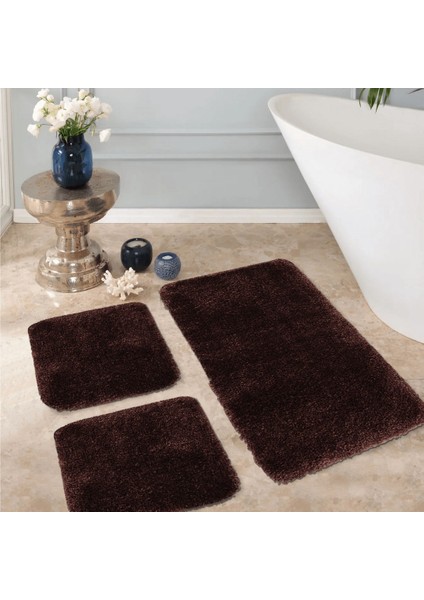 Sheepline Doğal Kaymaz Taban 3'lü Banyo Paspası 1 Adet: 60X100 2 Adet: 50X60 cm