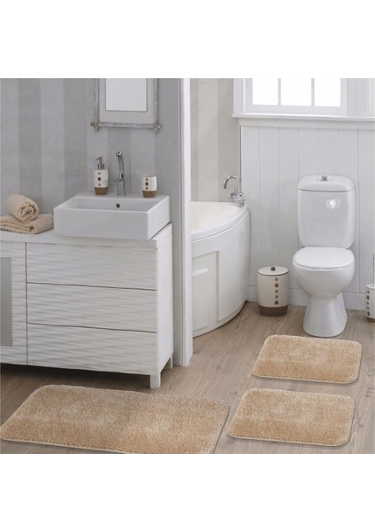 Synergy Doğal Kaymaz Taban 3'lü Banyo Paspası 100X60 - 50X60 - 50X60