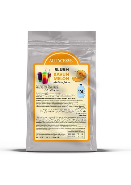 Ice Slush Karlı Buzlu Karlama Tozu | Kavun 1.250 gr - 10 lt x 10 Adet