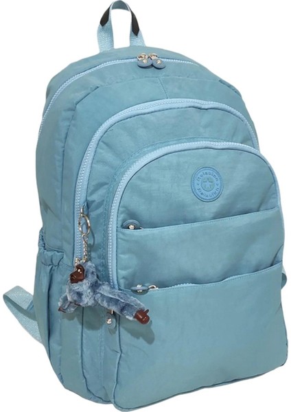 Kırınkıl Su İtici Kumaş 5 Bölmeli Aksesuarlı Sırt Çantası 1625S-Siyah