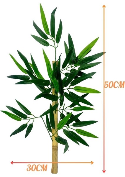 5li Set Yapay Bambu Sopası 6 Yapraklı 50CM Yapay Çiçek Bambu Duvarı Separatör Çiçeği Yapay Çiçek