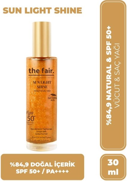 The Fair. Sun Light Shine Spf 50+ / Pa++++ Parıltılı Güneş Koruyucu Vücut ve Saç Yağı 130 ml