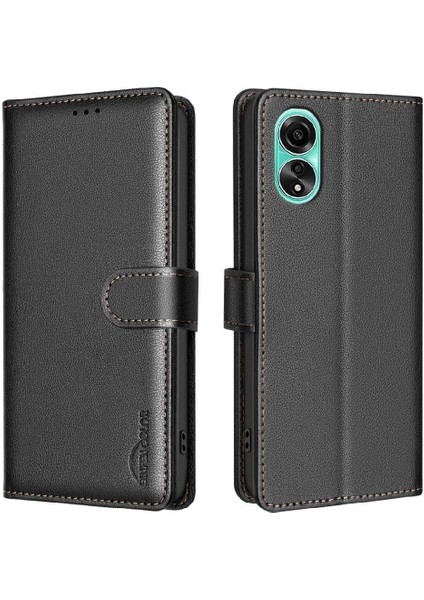 Oppo A78 4g Kart Tutucu Kickstand Pu Deri Cüzdan Rfıd Için Flip Case (Yurt Dışından)