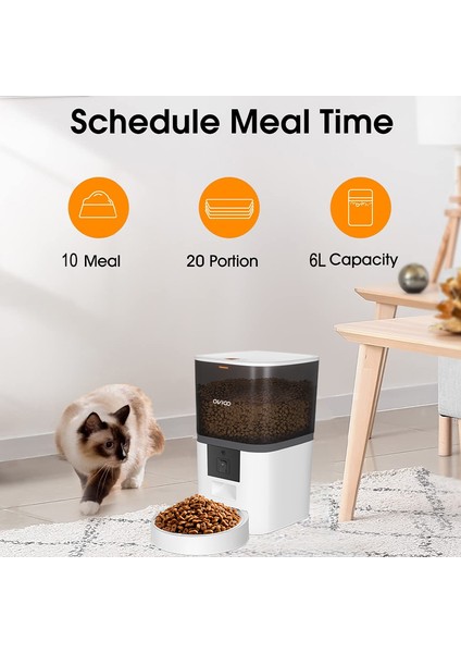 QQ005 6 Litre Kameralı ve Uzaktan Wifi Bağlantılı Paslanmaz Kaseli Kedi ve Köpek Besleyici